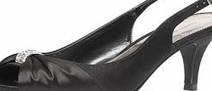 Dorothy Perkins Womens Black satin slingbacks- Black DP35225710