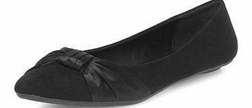 Dorothy Perkins Womens Black satin swish point pumps- Black
