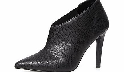 Dorothy Perkins Womens Black snake effect shoe boots- Black