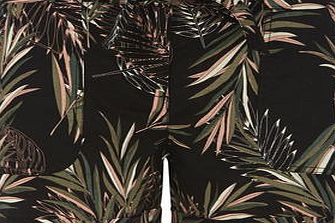 Dorothy Perkins Womens Black Tropical Linen shorts- Black