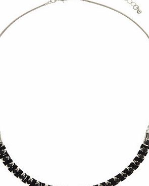 Dorothy Perkins Womens Black Wrap Silver Necklace- Silver
