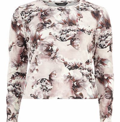 Dorothy Perkins Womens Blossom Diamante Detail Sweatshirt- White