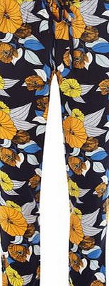 Dorothy Perkins Womens Blue and Orange Floral Joggers- Blue
