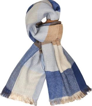 Dorothy Perkins, 1134[^]262015000712941 Womens Blue check plain scarf- Blue DP11173510