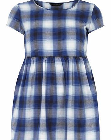 Dorothy Perkins Womens Blue checked Smock Tunic- Blue DP67188219