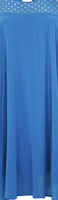 Dorothy Perkins Womens Blue crochet trapeze dress- Blue DP07272310