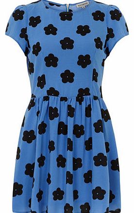 Womens Blue Daisy Fit Tee Dress- Blue DP75100518