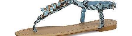 Dorothy Perkins Womens Blue flat sandals- Blue DP19930598