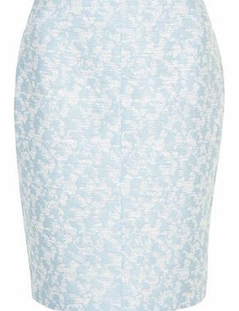 Dorothy Perkins Womens Blue Jacquard Pencil Skirt- Blue DP14539500