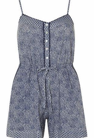 Dorothy Perkins Womens Blue Mix and Match Playsuit- Blue