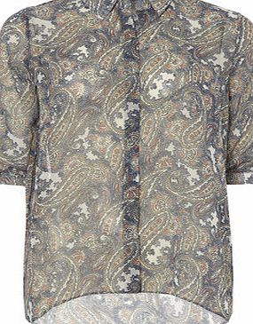 Dorothy Perkins Womens Blue Paisley Print Shirt- Blue DP05534010