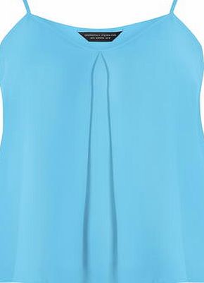 Dorothy Perkins Womens Blue pleat detail cami top- Blue DP05511190