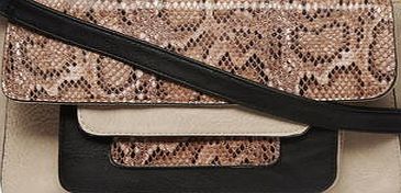Dorothy Perkins Womens Blush snake panel crossbody bag- Pink