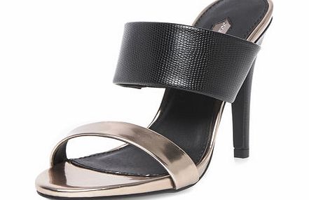 Dorothy Perkins Womens Bronze high mule sandals- Bronze DP22262043