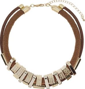 Dorothy Perkins, 1134[^]262015000709252 Womens Brown Cord Short Necklace- Brown DP49816220
