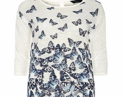 Dorothy Perkins Womens Butterfly Front Jersey Knit- Ivory