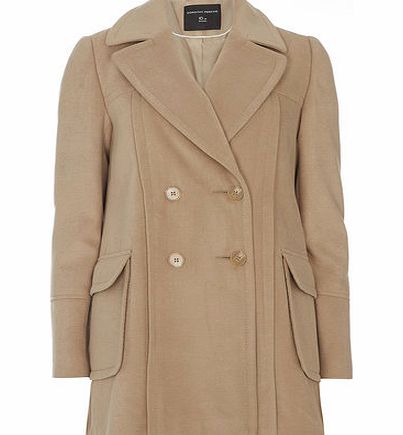 Womens Camel Double Breasted Coat- Camel