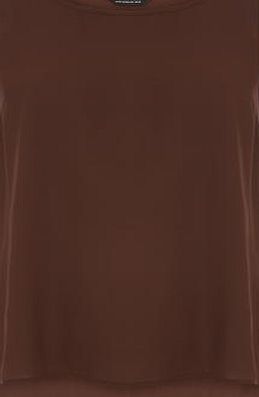 Dorothy Perkins Womens Chocolate High Neck Cami Top- Brown