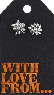 Dorothy Perkins, 1134[^]262015000715154 Womens Christmas Gift Bow Earrings- Silver