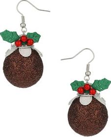 Dorothy Perkins, 1134[^]262015000715144 Womens Christmas Pudding Earrings- Brown