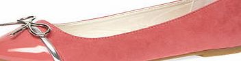 Dorothy Perkins Womens Coral bow detail ballet pumps- Coral