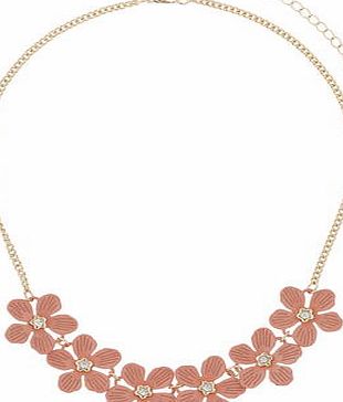 Dorothy Perkins Womens Coral Flower Necklace- Coral DP49815838