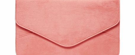 Dorothy Perkins Womens Coral suedette clutch bag- Coral DP18398816