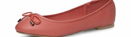 Dorothy Perkins Womens Coral wide fit round pumps- Coral