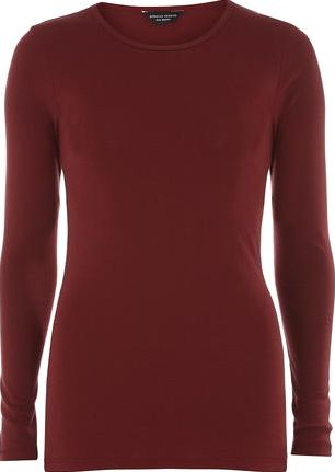 Dorothy Perkins, 1134[^]262015000714220 Womens Cranberry Longsleeve Crew neck top- Red
