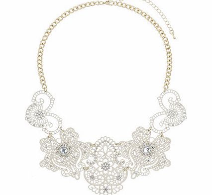 Dorothy Perkins Womens Cream Lace Necklace- Cream DP49815430