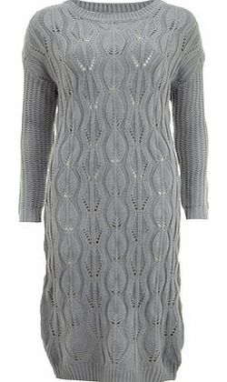 Dorothy Perkins Womens Cutie Grey Textured Knit Dress- Grey