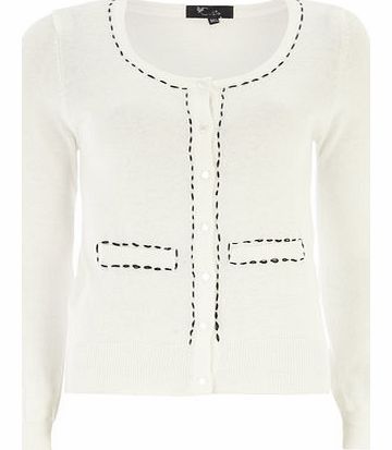Dorothy Perkins Womens Cutie White Knitted Cardigan- White