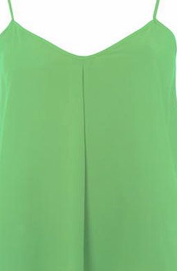 Dorothy Perkins Womens Emerald pleat cami Top- Green DP05550243