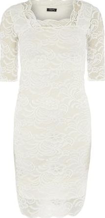 Dorothy Perkins, 1134[^]262015000705769 Womens Fever Fish Cream Lace Scallop Dress-