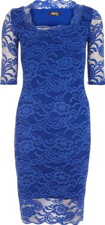 Dorothy Perkins, 1134[^]262015000705774 Womens Fever Fish Royal Blue Lace Scallop Dress-