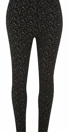 Dorothy Perkins Womens Floral Button Treggings- Black/Grey