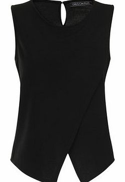 Dorothy Perkins Womens Girls On Film Black Cross-Over Top- Black