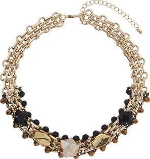 Dorothy Perkins, 1134[^]262015000709251 Womens Gold And Black Bead Necklace- Black