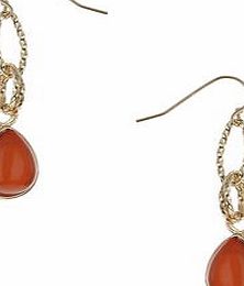 Dorothy Perkins Womens Gold and Orange Drop Earring- Orange