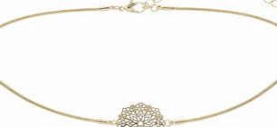 Dorothy Perkins Womens Gold Choker With Lace Pendant- Gold