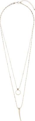 Dorothy Perkins, 1134[^]262015000709266 Womens Gold Circle And Tusk Necklace- Gold