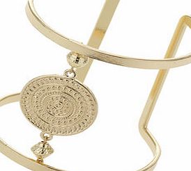 Dorothy Perkins Womens Gold Coin Open Cuff- Gold DP49815590