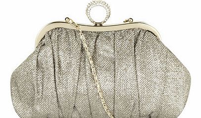 Dorothy Perkins Womens Gold glitter soft clutch bag- Gold
