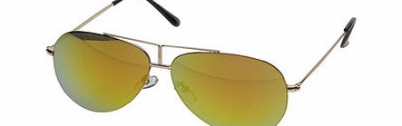 Dorothy Perkins Womens Gold Golders Aviator Sunglass- Gold