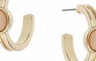 Dorothy Perkins Womens Gold Hoops with Peach Catseye- Gold