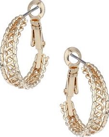 Dorothy Perkins, 1134[^]262015000709264 Womens Gold Rope Hoops- Gold DP49816197