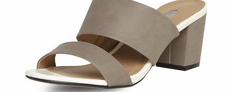 Dorothy Perkins Womens Grey 2-part mule sandals- Grey DP22259527