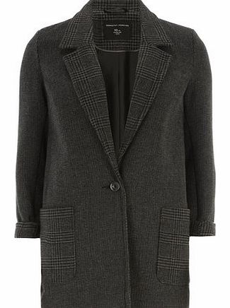 Dorothy Perkins Womens Grey Check Crombie Coat- Grey DP98518915