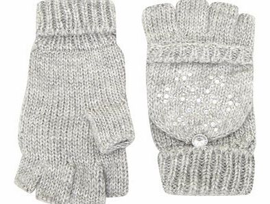 Dorothy Perkins Womens Grey Fingerless Gloves- Cream DP11118527