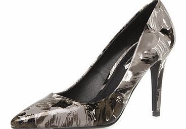 Dorothy Perkins Womens Grey floral high pointed court shoes-